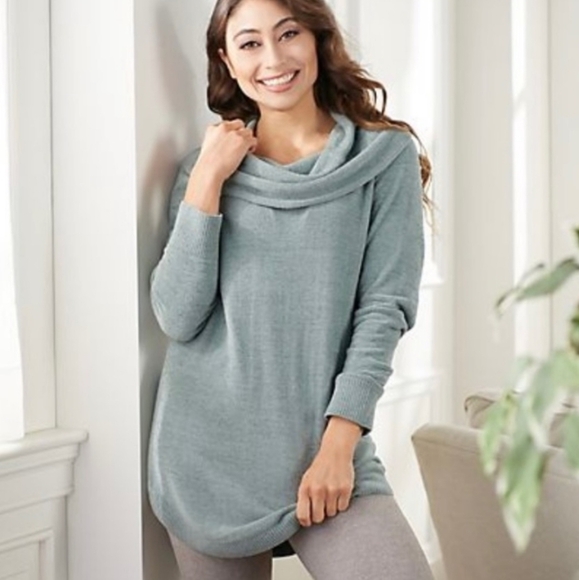 Barefoot Dreams Cozy Chic Ultra Coa Lite Coastal Cowl Neck Sweater -tunic 1x - Picture 1 of 8